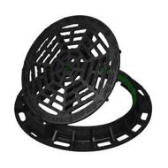 GRILLE FONTE RONDE PLATE PMR REXEL 1 VERROUILLEE D400 Ø850-Ø600