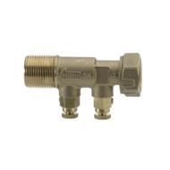 Clapet laiton 8950 droit DN 15 78mm 20/27 2x purge à volant NF