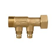 Clapet laiton droit DN 15 78mm 20/27 2x purge à volant NF