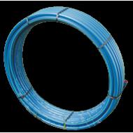 Tube PEHD PE100 tricouche couronne PN16 SDR11 NF bleue bande verte