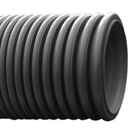 TUYAU PE ANNELE NOIR-NOIR SN8 Ø468/400 6M