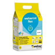 Mortier colle carrelage WEBERCOL FLEX blanc sac 5kg C2S1 ET/EG