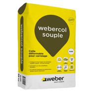 MORTIER COLLE CARRELAGE WEBERCOL BLANC SOUPLE SAC 25KG C2S1 ET