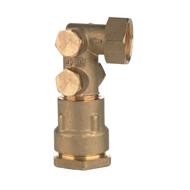 Clapet laiton coudé DN 15 à raccord Ø25 20/27 2x purge à volant NF