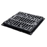 GRILLE FONTE CARREE PLATE PMR SQUADRA C250 410X410-300X300 H.3,9CM