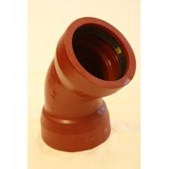 Coude fonte EU 1/8-45° FF complet +joint NBR automatique standard type TYTON