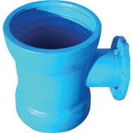 Té fonte emboîtement tubulure bride complet