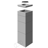 REHAUSSE BETON POUR REGARD 800X800 H60CM AVEC ECHELONS