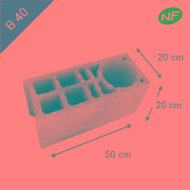 Bloc creux angle 20x20x50 B40 CE+NF