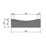 BORDURE CANIVEAU BETON CC2 GRISE 1M CLASSE U+D CE+NF