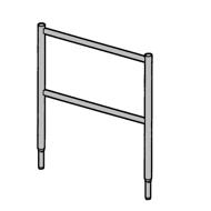 Echelle 2 barreaux J00070 galva pour échafaudage