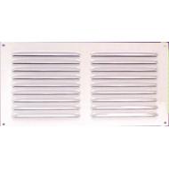 Grille à persiennes 150x300mm avec moustiquaire alu blanc