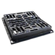 GRILLE FONTE CONCAVE PMR SQUADRA VERROUILLEE C250 620X620-500X500