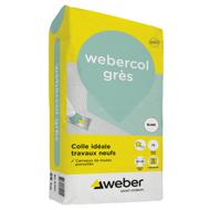 Mortier colle carrelage WEBERCOL GRES gris sac 25kg C2