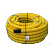 Fourreau jaune PE annelé Ø90mm couronne 50m