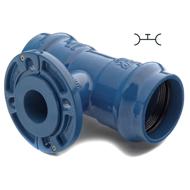 Té fonte pour PVC Ø110 tubulure à bride DN080
