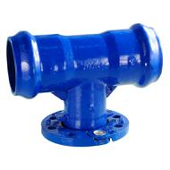 Té fonte pour PVC Ø140 tubulure à bride DN100