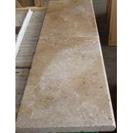 MARGELLE 1 BORD ROND TRAVERTIN NAXOS VIEILLI 33X61CM EP.30MM