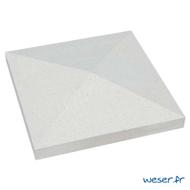 Chapeau pilier pointe diamant 40x40x4cm blanc cassé