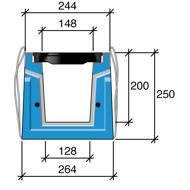 CANIVEAU BETON HRI 200 GRILLES FONTE D400 L244XH250MM 2,25M CE