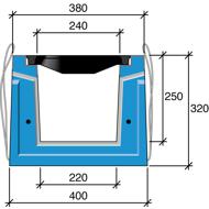 CANIVEAU BETON HRI 300 GRILLES FONTE D400 L380XH320MM 2,25M CE