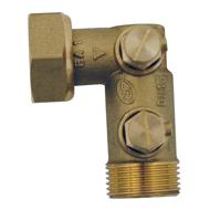 Clapet laiton coudé DN 15 20/27 2x purge à volant NF