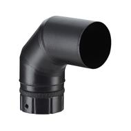 Coude à segment poêle à granulés émaillé 90°Ø80mm noir CDS 90- 80 ENMJ