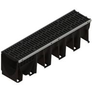 CANIVEAU PP XTRADRAIN 200S L200 H222 + GRILLE PASSERELLE FONTE D400 1M