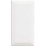 FAIENCE PATE ROUGE METRO BLANC BRILLANT BISEAUTE 7,5X15CM EP.7,4MM