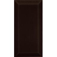 FAIENCE PATE ROUGE METRO NOIR BRILLANT BISEAUTE 7,5X15CM EP.7,4MM