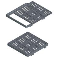 GRILLE FONTE CARREE PLATE PMR C250 624X624-597,5X597,5