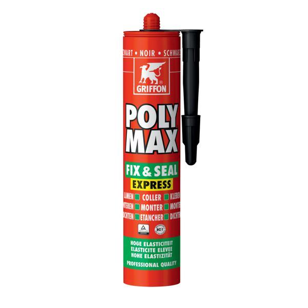 Colle et mastic étanchéité POLY MAX FIX&amp;SEAL noir cartouche 425g