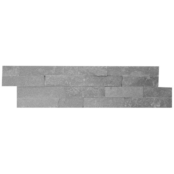 Parement quartzite sur résine NONZA 15x55/60cm Ep.10-20mm gris clair
