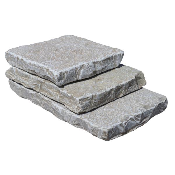 Pavé MARRAKESH calcaire vieilli longueur libre 15cm Ep.2,5cm tumbled