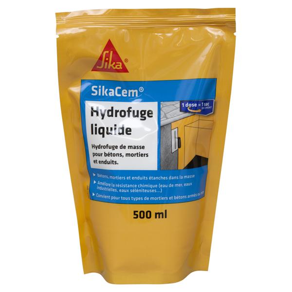 Hydrofuge de masse SIKACEM HYDROFUGE LIQUIDE dose 500ml