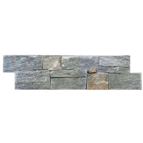 Parement quartzite sur ciment BALI 15x55/60cm Ep.20-40mm gris mordoré
