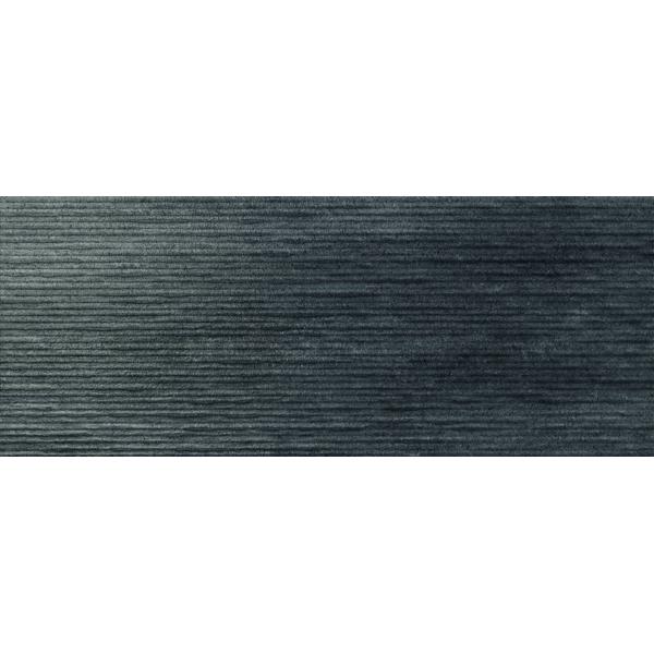 Faïence décor CROSSOVER groove black mat satiné 20x50cm Ep.7mm
