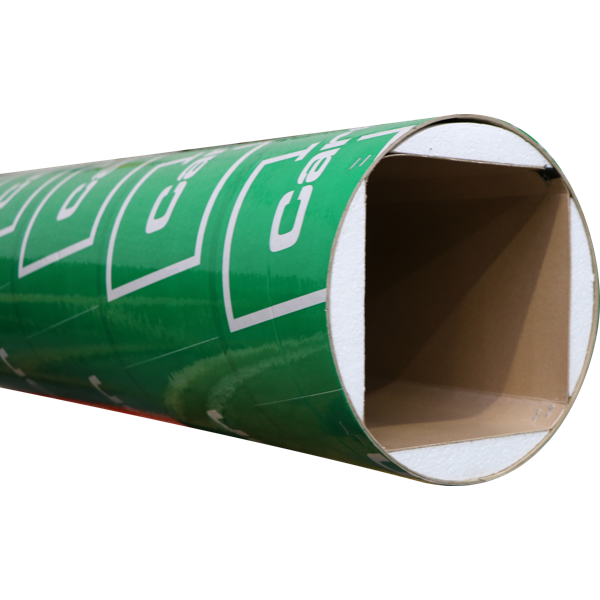 Tube coffrage carton carré angles chanfreinés 350x350mm 3m