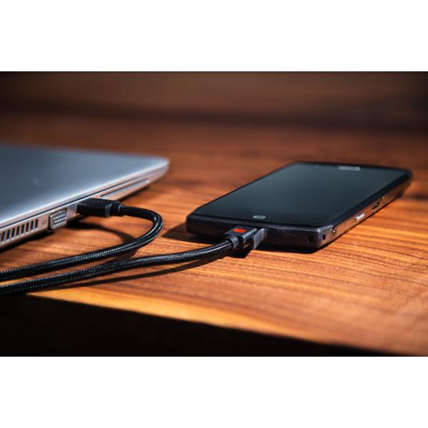 Câble rapide USB USB C 1200m pour smartphones noir boite carton