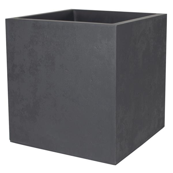 Pot carré BASALT anthracite décor béton 49,5x49,5cm H.49,5cm