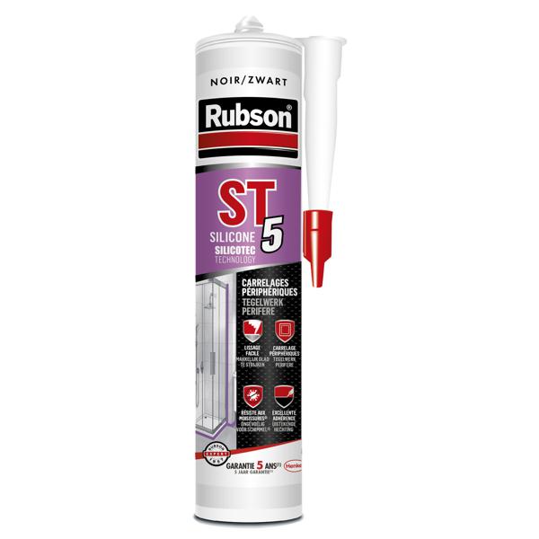 Mastic multiusage RUBSON ST 5 silicone Noir cartouche 300ml