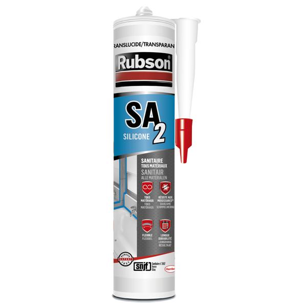 Mastic sanitaire RUBSON SA2 silicone Translucide cartouche 280ml