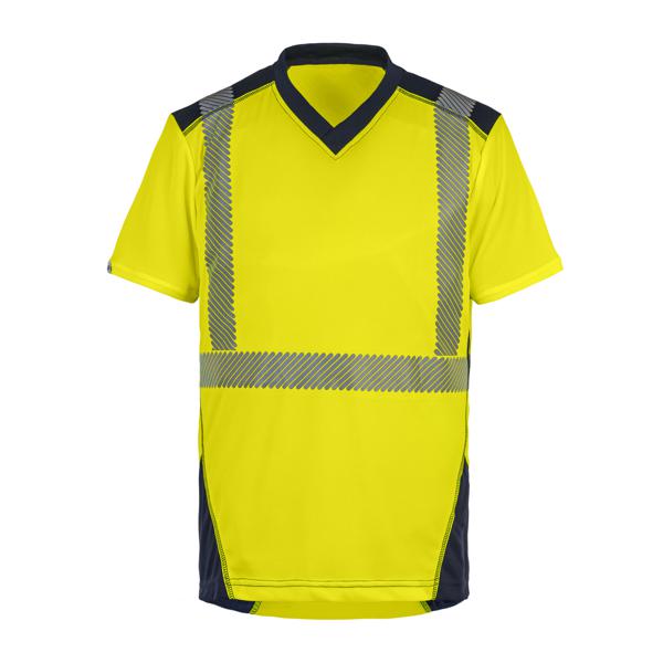 Tee-shirt manches courtes BALI jaune / marine T.XL