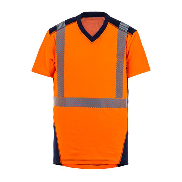 Tee-shirt manches courtes JAKARTA orange / marine T.L
