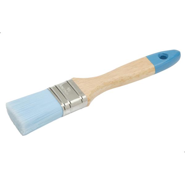 Brosse plate épaisse acrylique manche bois verni Ø20mm