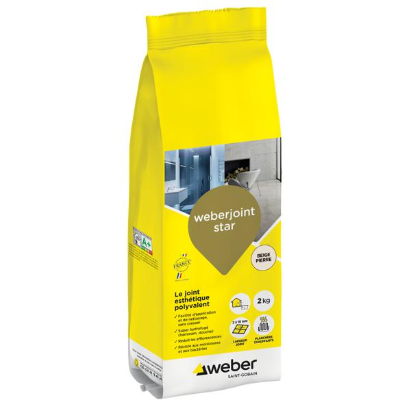 MORTIER JOINT WEBER JOINT STAR BEIGE PIERRE SAC 2KG