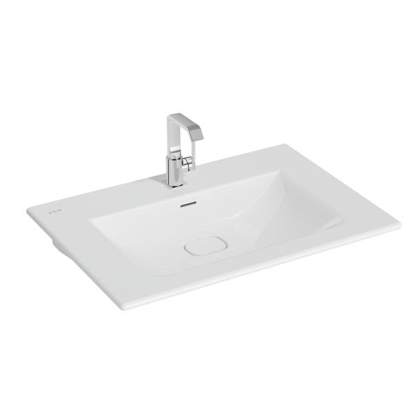 Plan vasque METROPOLE rectangulaire céramique blanc brillant 80