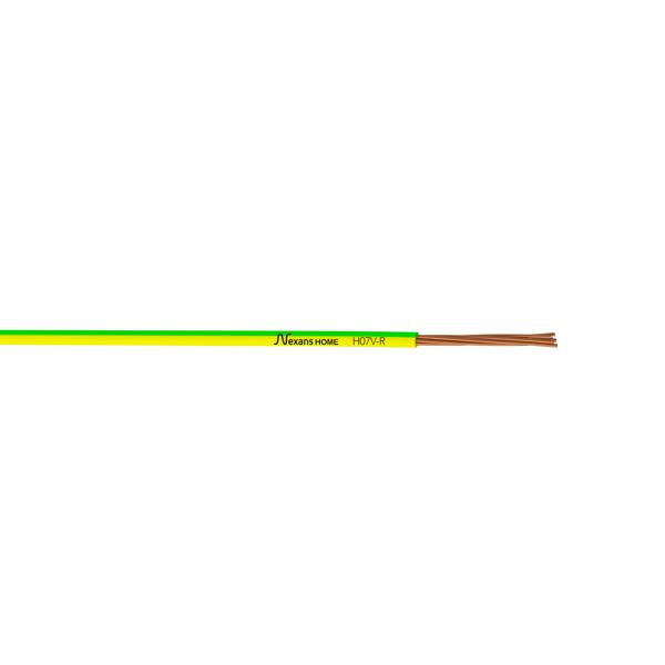 Fil rigide HO7V-R 16mm² vert/jaune au mètre