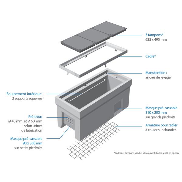 Corps de chambre béton L3T sans fond