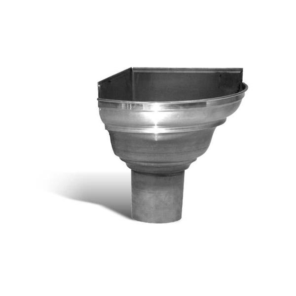 Cuvette d'angle 1/2 ronde zinc Ø100mm Samse.fr